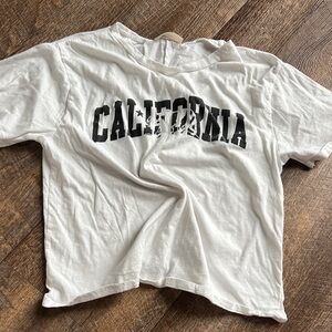 California Graphic Women's White Crop Top